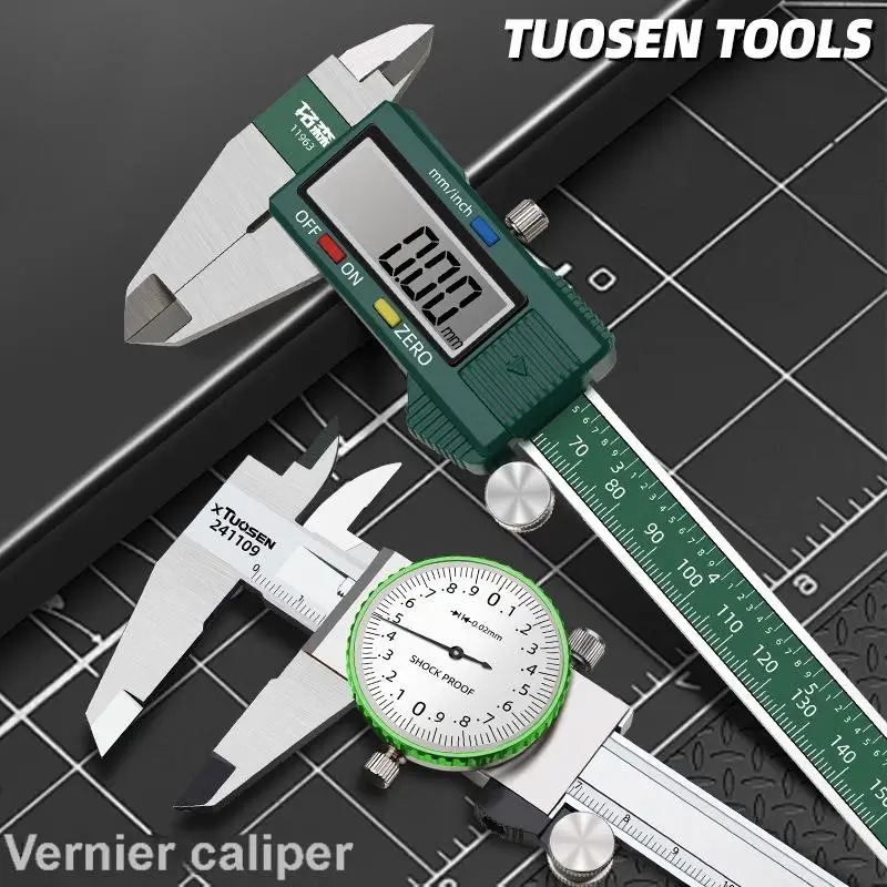 Digital Caliper 150Mm Stainless Steel - Промышленный ударопрочный штангенциркуль TUOSEN, 0-150 мм,