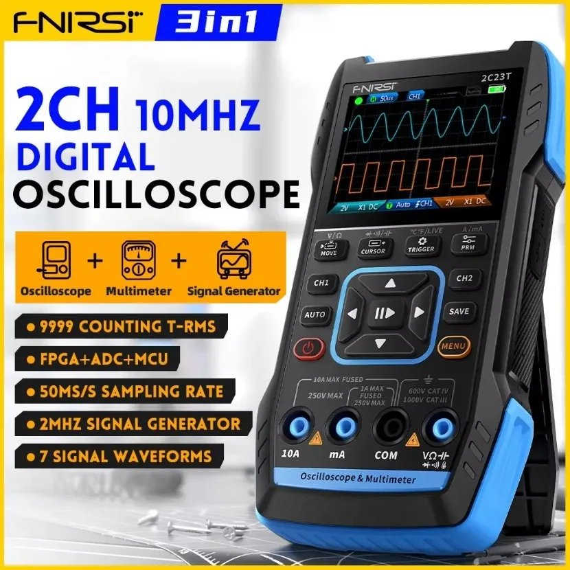 Fnirsi Digital Oscilloscope Handheld - FNIRSI 2C23T – портативный цифровой осциллограф-мультиметр