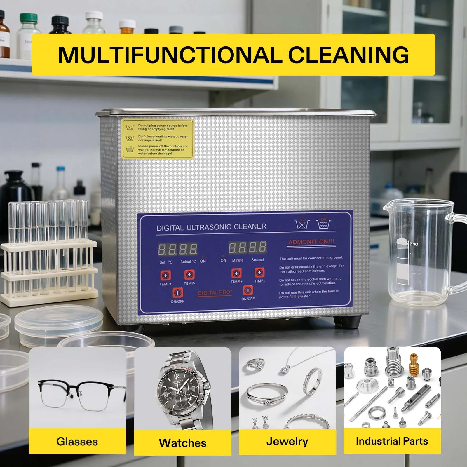 Ultrasonic Cleaner 30L Industrial - Промышленный ультразвуковой очиститель деталей SIHAO, 6/15/30