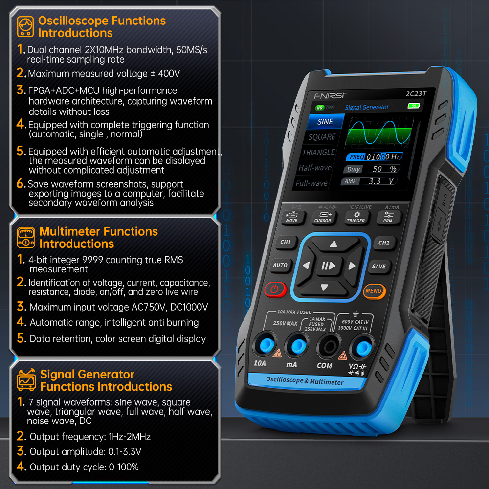 2C23T – многофункциональный ци – обзор и цена Fnirsi Digital Oscilloscope Handheld